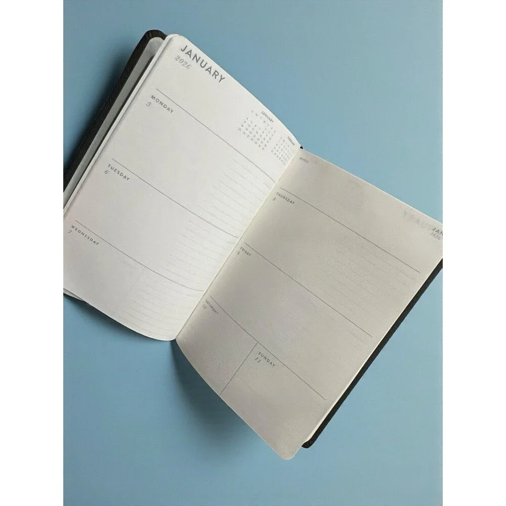 Eccolo World Planner Floral Hardcover Daily Weekly Calendar Organizer BLUE/WHITE